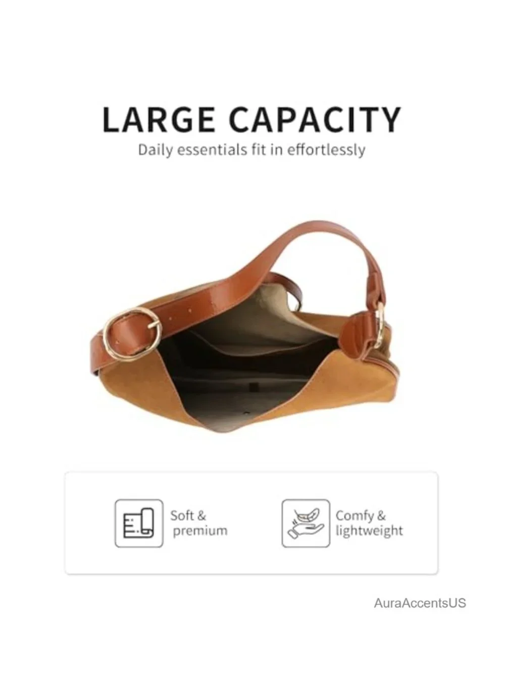 Faux Leather Adjustable Shoulder Bag Hobo